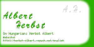 albert herbst business card
